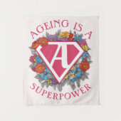 Veroudering is een superkracht verjaardag wandkleed (Voorkant)