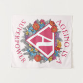 Veroudering is een superkracht verjaardag wandkleed (Voorkant (horizontaal))