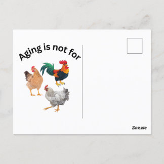 Veroudering is niet voor kippen, kippen, humor, gr briefkaart