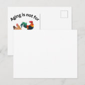 Veroudering is niet voor kippen, kippen, humor, gr briefkaart (Voorkant / Achterkant)