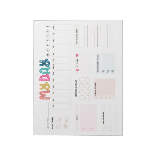 Veroudering op zijn plaats, zorgzame dagelijkse pl notitieblok (Linkerzijde)