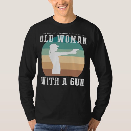 Veroudering Trigger-Happy: Old Mans Pistool Skills T-shirt (Voorkant)