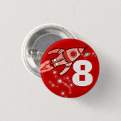 Verouderingsknop voor ruimteraketrode jongens ronde button 3,2 cm (Voorkant /achterkant)
