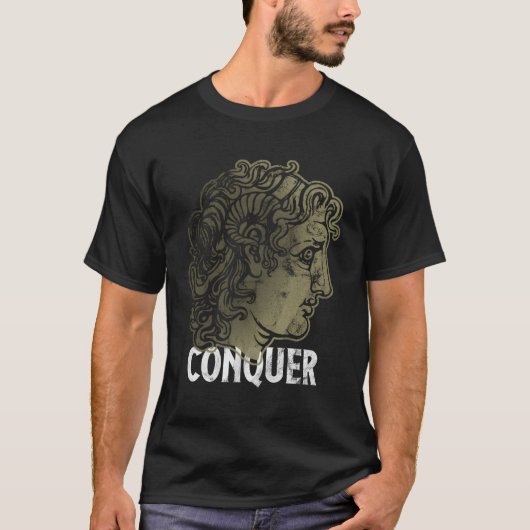Verover Alexander de Grote Hoofd van het Oude Grie T-shirt (Voorkant)