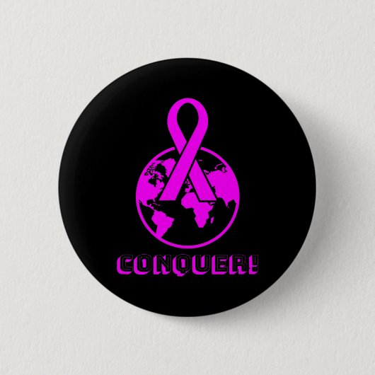 VEROVER! de wereld - strijd tegen borstkanker Ronde Button 5,7 Cm (Voorkant)