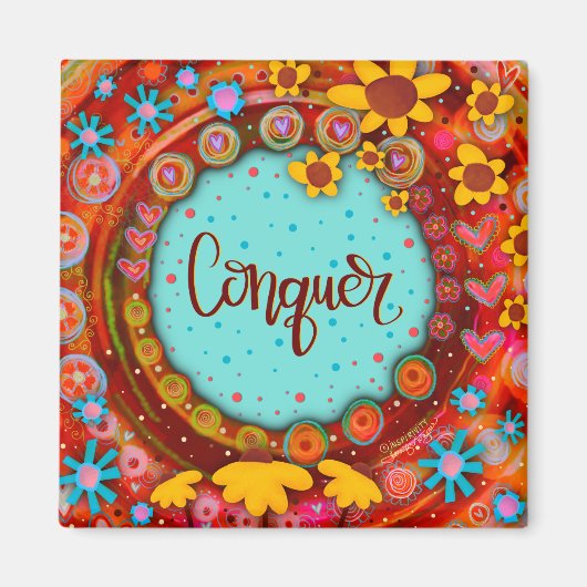 Verover  Fun Floral Modern Inspirity Magneet (Voorkant)