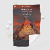 "Verover jezelf" Quote Oranje Mount Everest Golfhanddoek