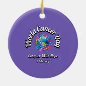 Verover met hoop. Wereldkankerdag. Keramisch Ornament (Achterkant)