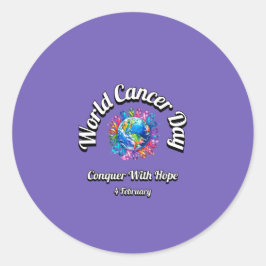 Verover met hoop. Wereldkankerdag. Ronde Sticker