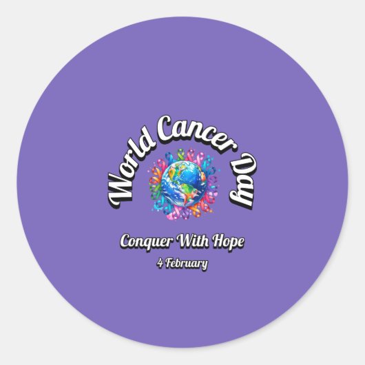 Verover met hoop. Wereldkankerdag. Ronde Sticker (Voorkant)