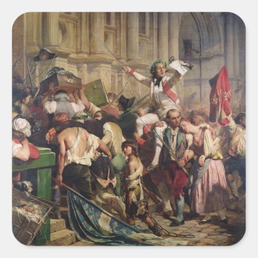 Veroveraars van Bastille voor het Hotel de Vierkante Sticker (Voorkant)