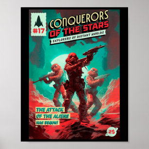 Veroveraars van de sterren - Retro stripboek Hoesj Poster