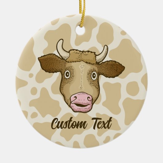 Veroverd Koe keramisch Ornament (Voorkant)
