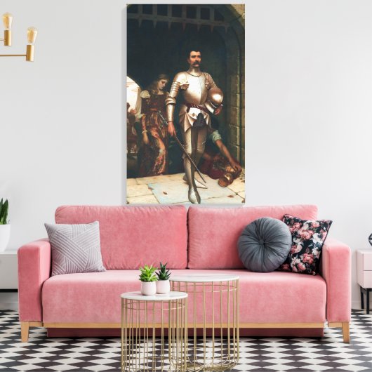 Verovering (Overwinnende middeleeuwse ridder) Canvas Afdruk (Insitu (Woonkamer))