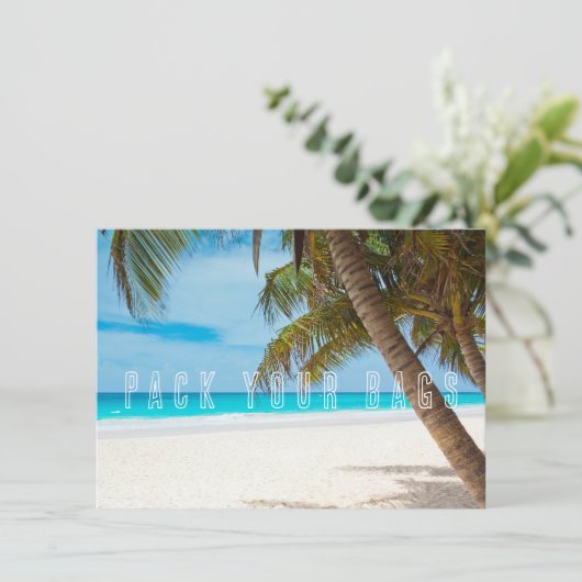 Verpak de datum waarop je bagageruimte hebt gekoch save the date (Staand voorkant)