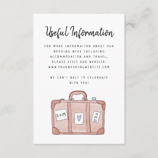 Verpak je koffertje met tassen informatiekaartje (Voorkant)