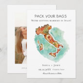 Verpak je tassen Italië bruiloft bestemming Save The Date (Voorkant / Achterkant)