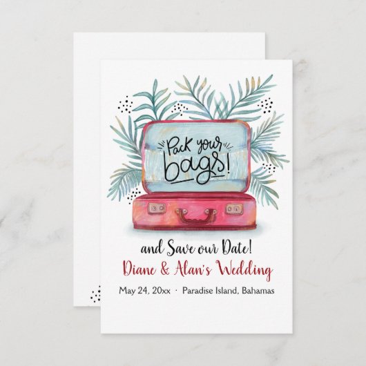 Verpak je zakken Bespaar de datum aankondiging (Voorkant / Achterkant)