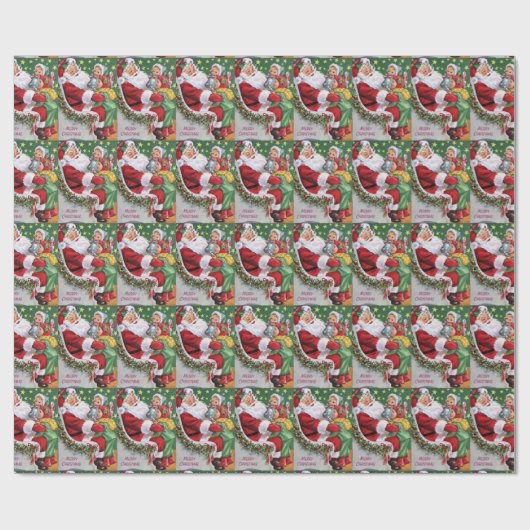 verpakken van kerstman en kinder partij cadeaupapier (Vlak)