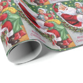 verpakken van kerstman en kinder partij cadeaupapier (Rol Hoek)