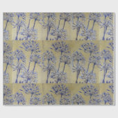 VERPAKKEND DOCUMENT. GOUDEN & LAVENDEL AGAPANTHUS CADEAUPAPIER (Vlak)