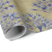 VERPAKKEND DOCUMENT. GOUDEN & LAVENDEL AGAPANTHUS CADEAUPAPIER (Rol Hoek)