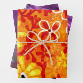 Verpakkende Document Bladen 3pc Abstract Sinaasapp Inpakpapier Vel (In situ)