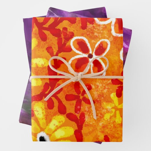 Verpakkende Document Bladen 3pc Abstract Sinaasapp Inpakpapier Vel (In situ)