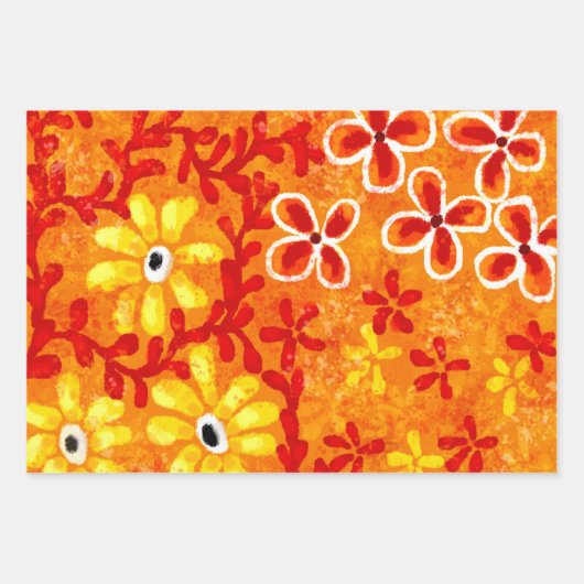 Verpakkende Document Bladen 3pc Abstract Sinaasapp Inpakpapier Vel (Voorkant)