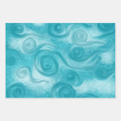 Verpakkende Document Bladreeks 3pc Abstract Blauw Inpakpapier Vel (Voorkant)
