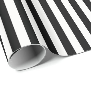Verpakkende papier-Zwarte & Witte Strepen Cadeaupapier