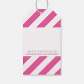 VERPAKKING BEDANKT dikke roze streep Cadeaulabel (Achterkant)