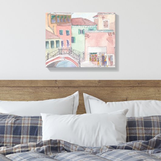 Verpakking Canvas "Waterverf Sketch/Venice Italy (Insitu (Slaapkamer))