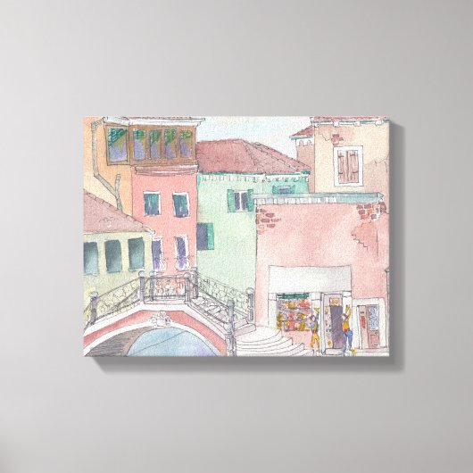 Verpakking Canvas "Waterverf Sketch/Venice Italy (Voorkant)