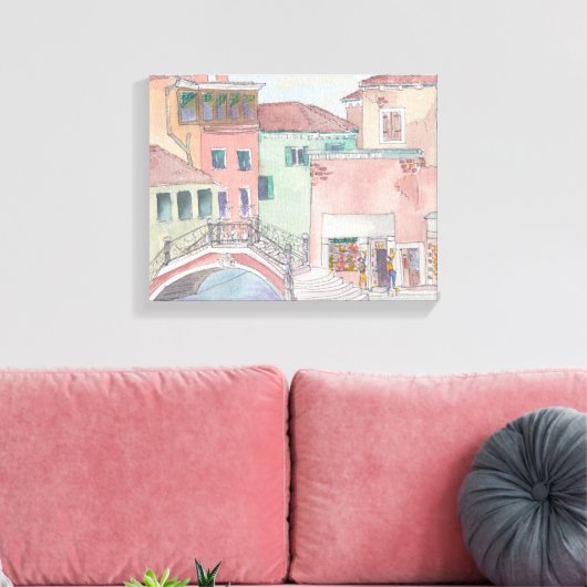 Verpakking Canvas "Waterverf Sketch/Venice Italy (Insitu (Woonkamer))
