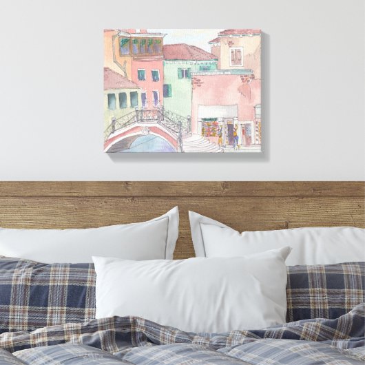 Verpakking Canvas "Waterverf Sketch/Venice Italy (Insitu (Slaapkamer))