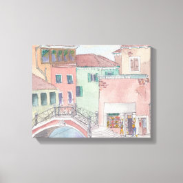Verpakking Canvas "Waterverf Sketch/Venice Italy Afdruk