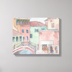 Verpakking Canvas "Waterverf Sketch/Venice Italy Afdruk