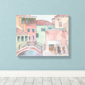 Verpakking Canvas "Waterverf Sketch/Venice Italy Afdruk (Insitu (Houten vloer))