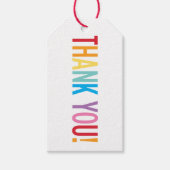 VERPAKKING DANK JE WEL vetkleurrijke regenbooglett Cadeaulabel (Voorkant)