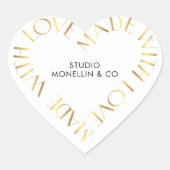Verpakking gemaakt met Love Gold Effect Business P Hart Sticker (Voorkant)