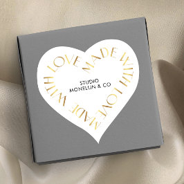 Verpakking gemaakt met Love Gold Effect Business P Hart Sticker