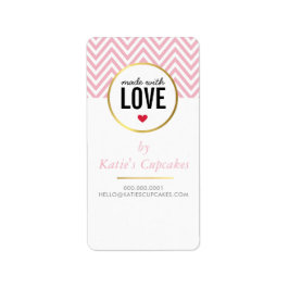 VERPAKKING LABEL LABEL gemaakt met liefde roze che