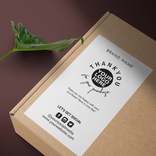 Verpakking Logo Dank u Verzenddoos Verzegeling Lab Rechthoekige Sticker