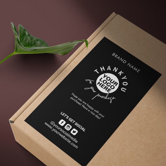 Verpakking Logo Dank u Verzenddoos Verzegeling Lab Rechthoekige Sticker