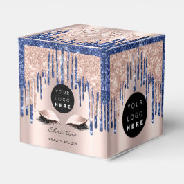 Verpakking Logo Roos Drip Navy Beauty Box Bedankdoosjes