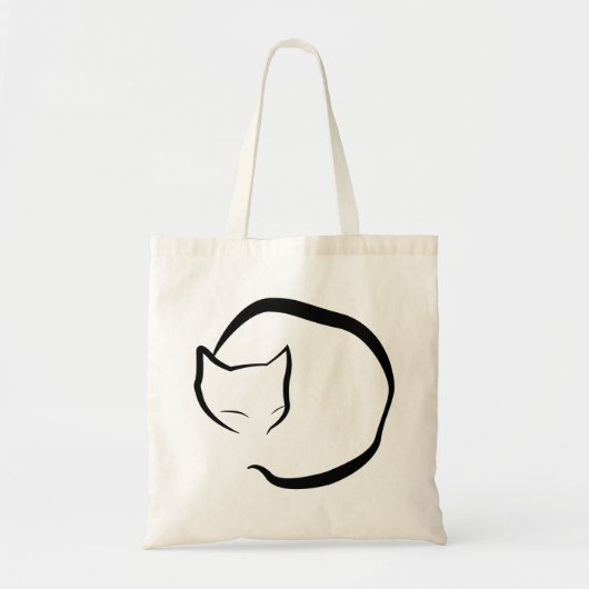 Verpakking met een slaapkat in vier regels tote bag (Voorkant)