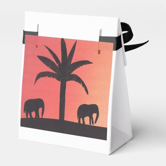 Verpakking met olifantenbord bedankdoosjes (Achterkant)