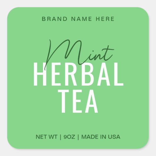 Verpakking met tiketten op het etiket van het thee (Voorkant)