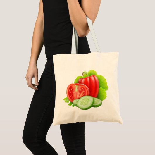Verpakking met verse groenten tote bag (Voorkant (product))